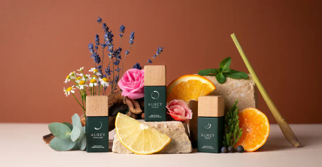 Aurey essential oil blends for morning, midday and evening — choosing the right blend